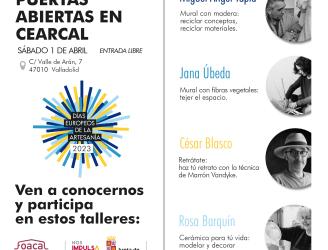 CENTRO DE ARTESANÍA DE CASTILLA Y LEÓN_CEARCAL_ Puertas abiertas y talleres participativos. Sábado 1 de abril