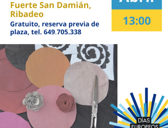 MAria Jul, elaboracion de flores en cuero