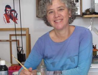 Taller estampación textil María Jurado en la Escuela de Arte San Telmo