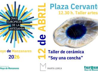 Cartel del taller artesano de cerámica "Soy una concha"
