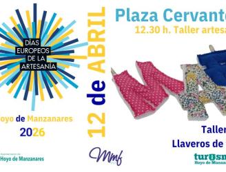 Cartel del taller de llaveros de tela