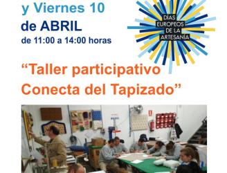 Cartel taller conecta del tapizado