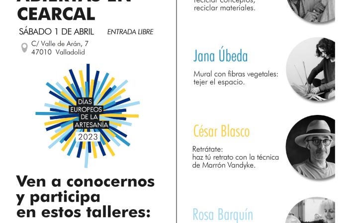 CENTRO DE ARTESANÍA DE CASTILLA Y LEÓN_CEARCAL_ Puertas abiertas y talleres participativos. Sábado 1 de abril