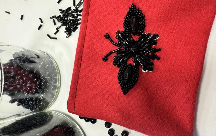 Resultado final del monedero bordado