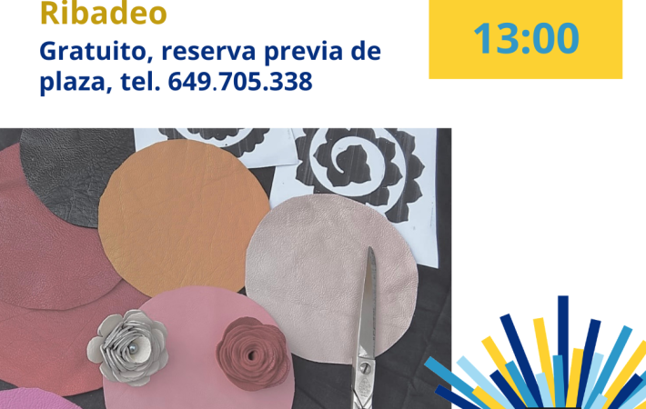 MAria Jul, elaboracion de flores en cuero