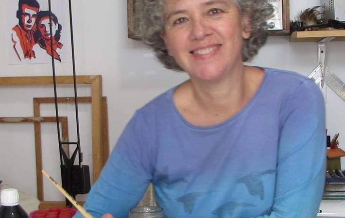 Taller estampación textil María Jurado en la Escuela de Arte San Telmo