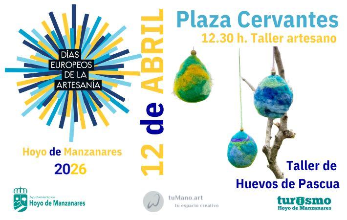 Cartel del taller de huevos de Pascua de fieltro