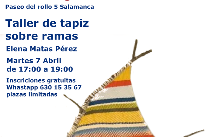 Cartel Taller de Iniciación al Tapiz sobre ramas naturales 