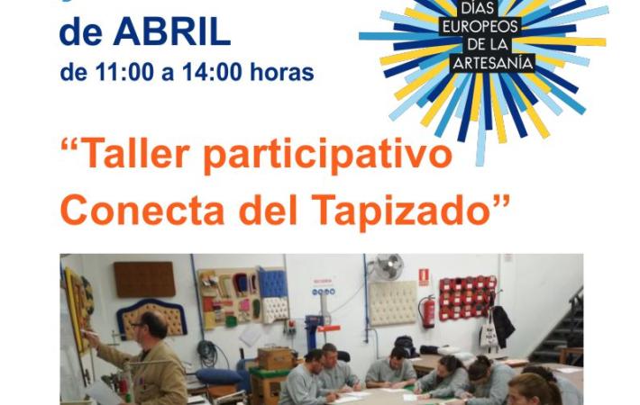 Cartel taller conecta del tapizado
