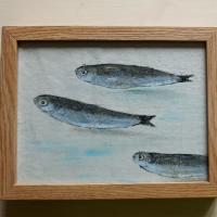 Cuadro gyotaku anchoas