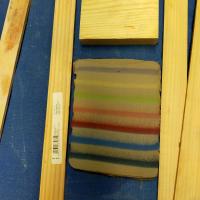 Nerikomi, trama lineal en barro de colores.