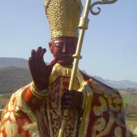 San Fermin tallado en hierro.